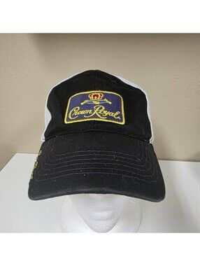 Crown Royal Black and White Adjustable Baseball Cap Hat